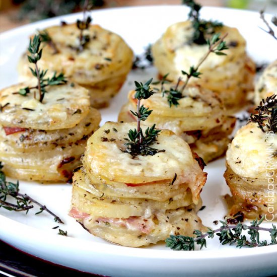 Gruyere and Ham Potato Stacks