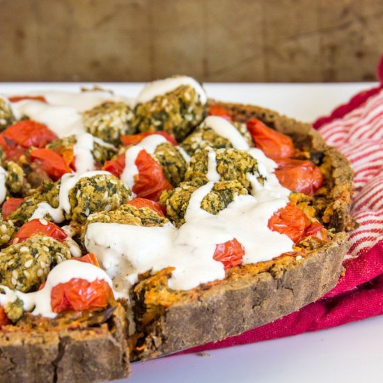 Falafel Frosted Hummus Tart