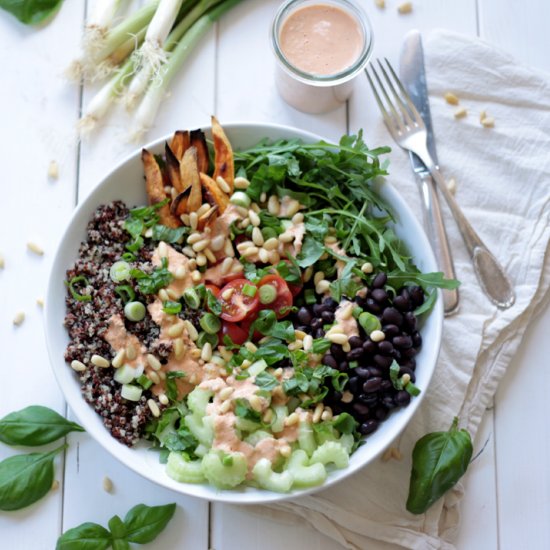 Quinoa Bowl with Tahini Dressing