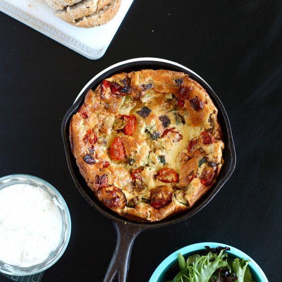 Tomato Zucchini Clafoutis