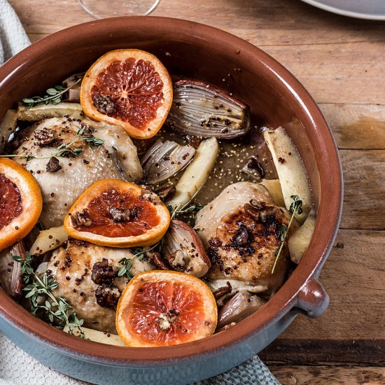 Sticky Blood Orange Roasted Chicken