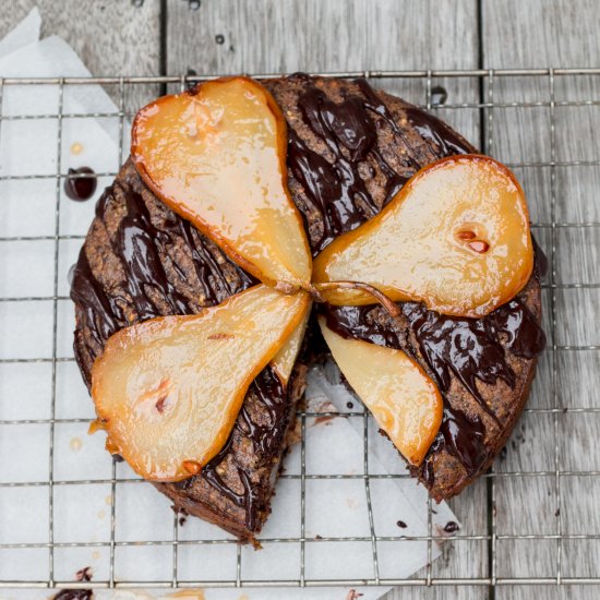 Chocolate, Pear and Pistachio Cake