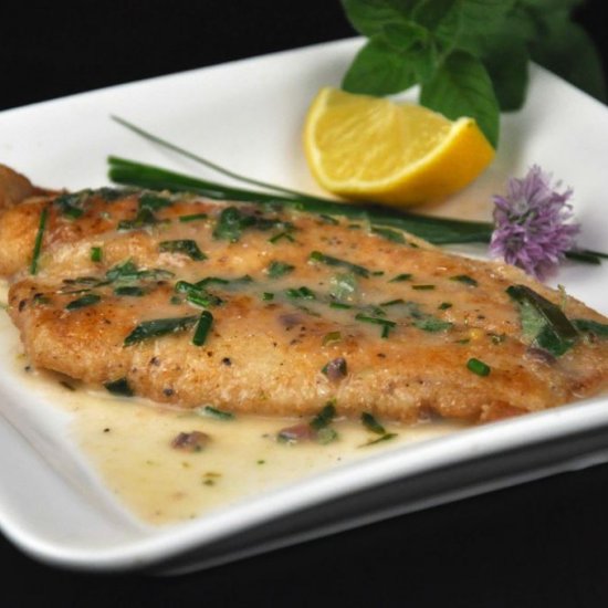 Flounder with Lemon Herb Sauce