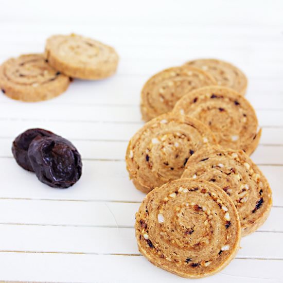 Almond Orange Plum Pinwheel Cookies