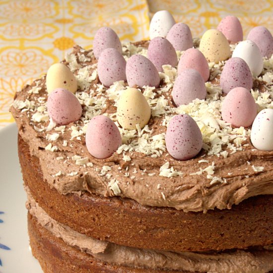 Malted Chocolate Easter Naked Cake