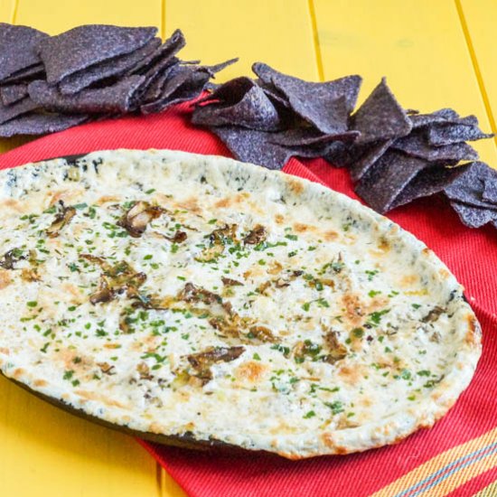 Garlic Mushroom Queso Fundido