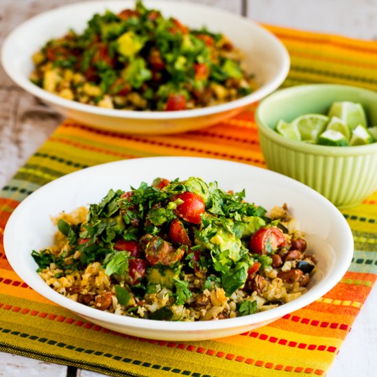 Cauliflower Rice Vegan Burrito Bowl