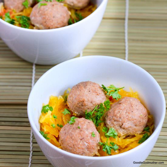 Spaghetti Squash & Turkey Meatballs