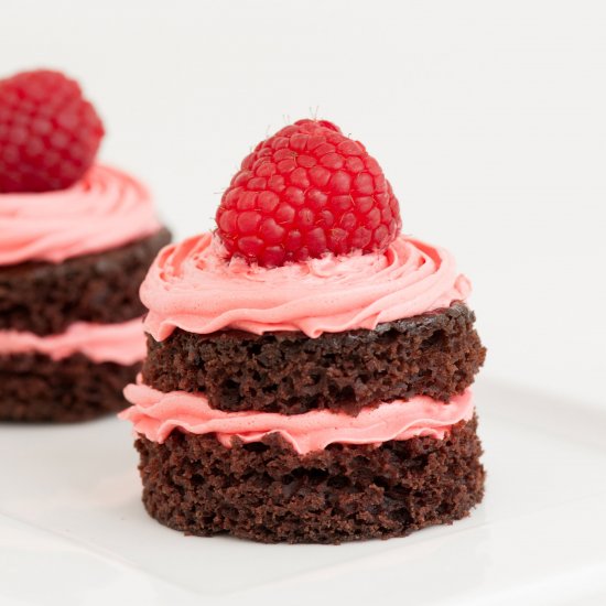 Chocolate Raspberry Mini Cakes