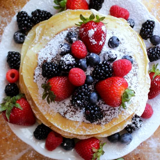 Nutella Berry Crepe Cake