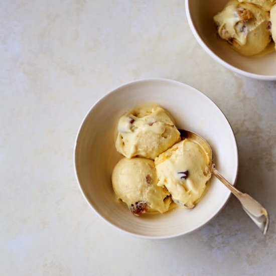 Homemade Rum Raisin Ice Cream