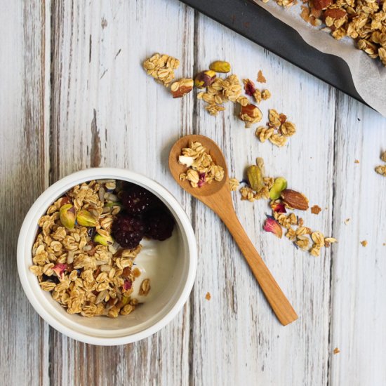 Rose and Pistachio granola