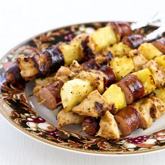 Chicken Pineapple Sausage Kabobs