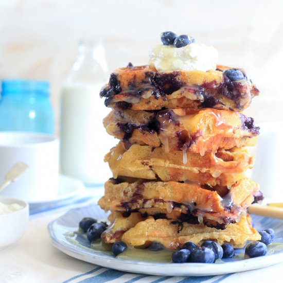 Bread Pudding Blueberry Waffles