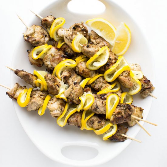 Lemon Garlic Chicken Kebabs