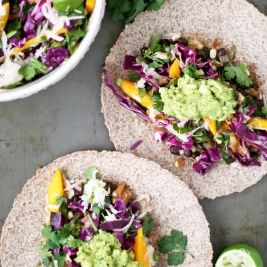 Black Bean Tacos with Jicama Slaw