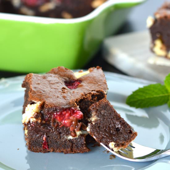 White Chocolate Raspberry Brownies