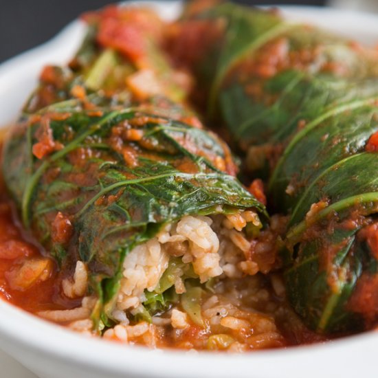 Vegan Cabbage Rolls in Tomato Sauce