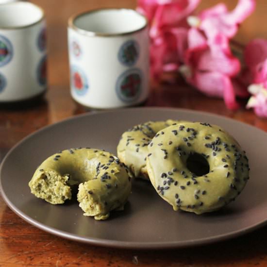 Baked Matcha Doughnuts