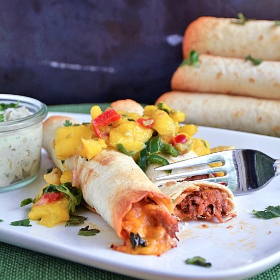 Barbecue Pulled Pork Taquitos