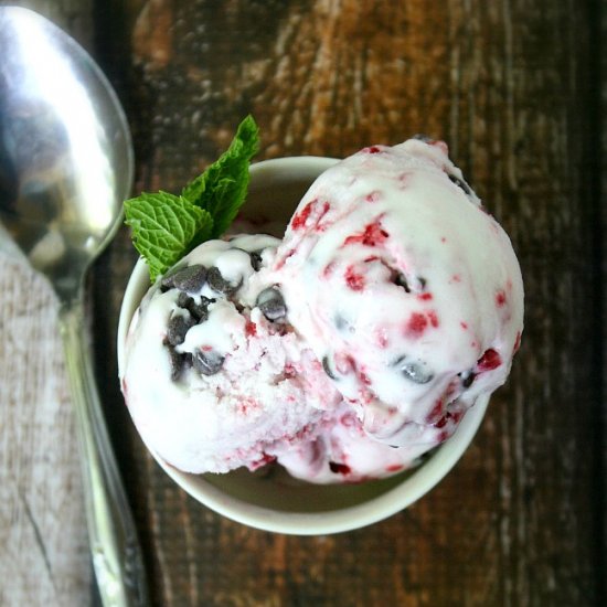 Chocolate Chip Raspberry Ice Cream