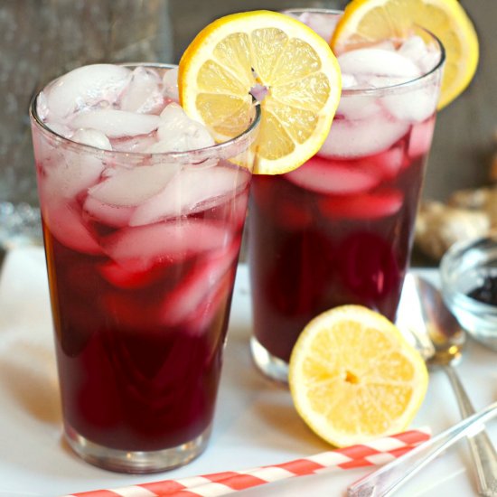 Hibiscus-Ginger Soda