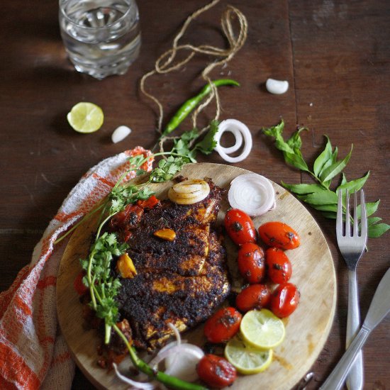 Pan Frien Pomfret in Konkani Masala