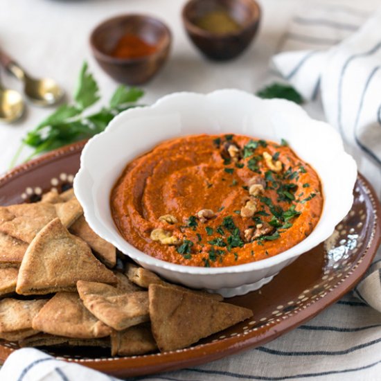 Roasted Red Pepper Walnut Dip