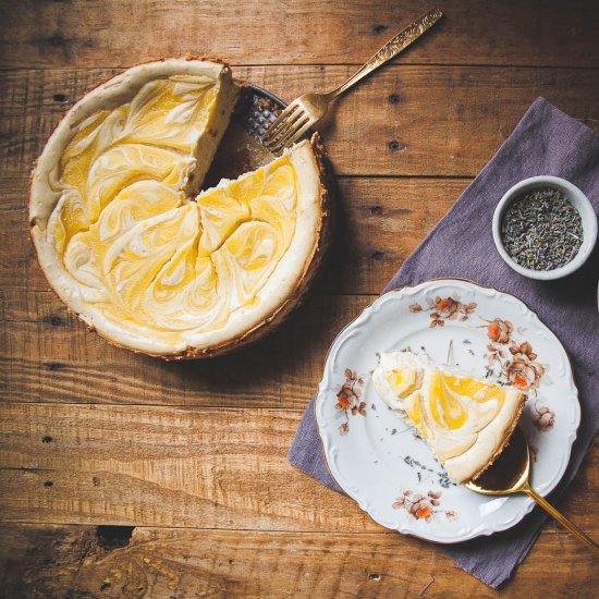 Lavender Lemon Curd Cheesecake