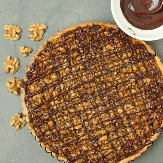 Whiskey Walnut Tart