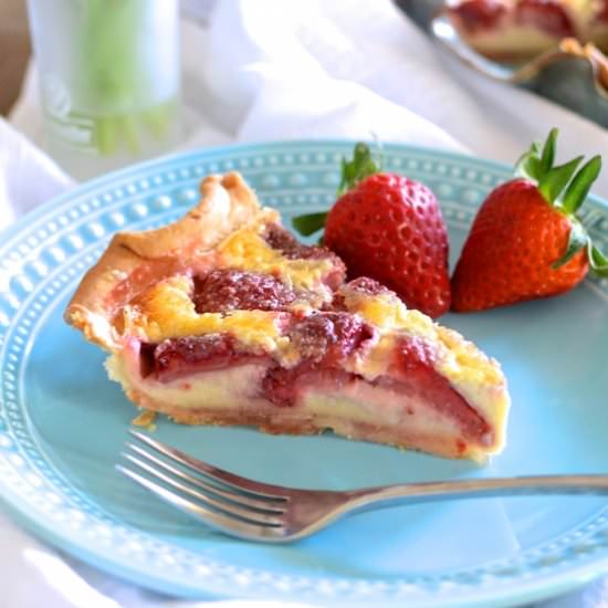 Strawberry Lemon Buttermilk Pie