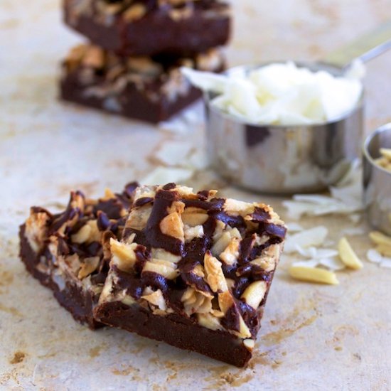 Dark chocolate almond coconut bar