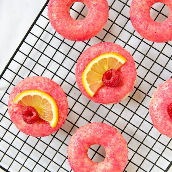 Baked Raspberry Lemon Donuts