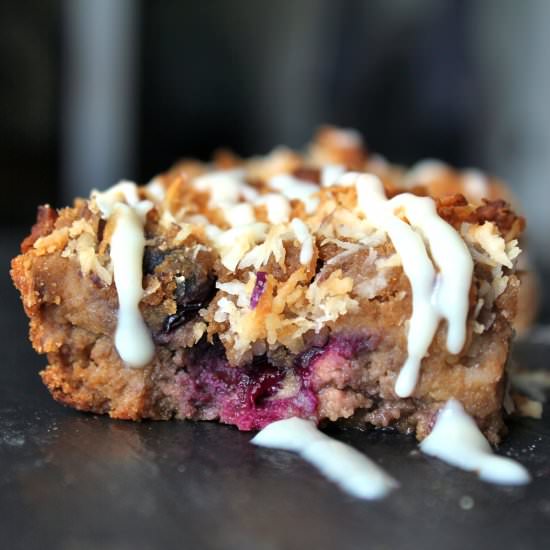 Blueberry Banana Coconut Blondies