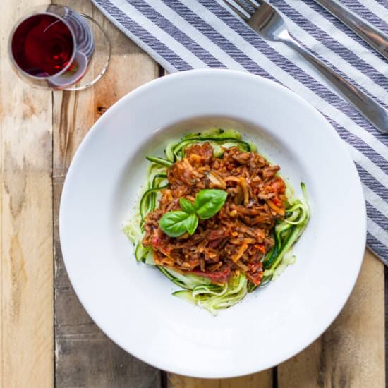 Vegetable Bolognese with Zoodles