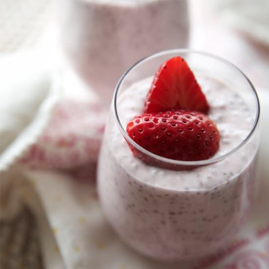 Strawberry Coconut Chia Seed Pudding