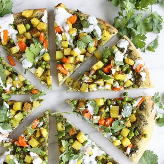 Vegetarian Samosa Pizza