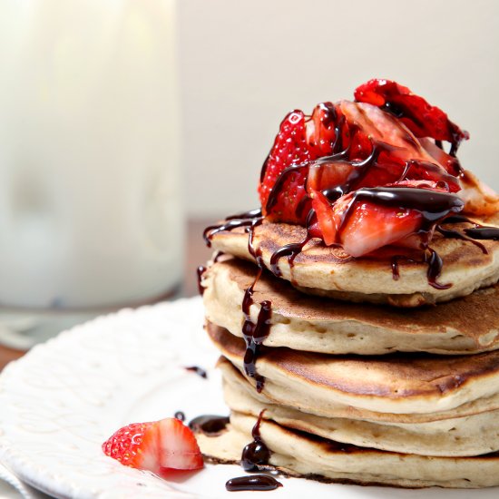 Strawberry Dark Chocolate Pancakes