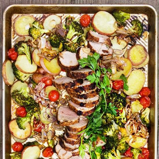 Spice-Crusted Pork and Vegetables