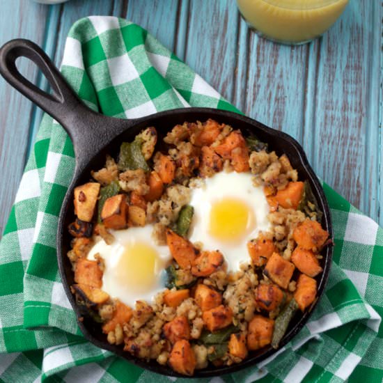 Roasted Poblano & Sweet Potato Hash