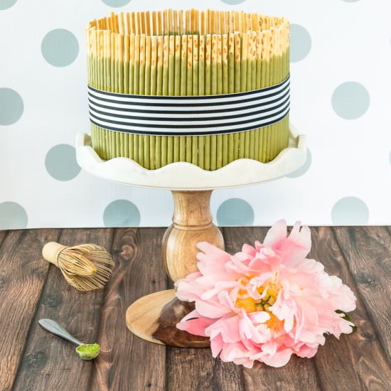 Chocolate Matcha Pocky Cake