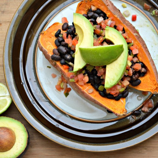 Black Bean Stuffed Sweet Potato