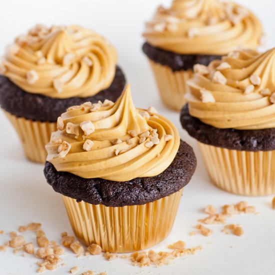 Chocolate Toffee Cupcakes