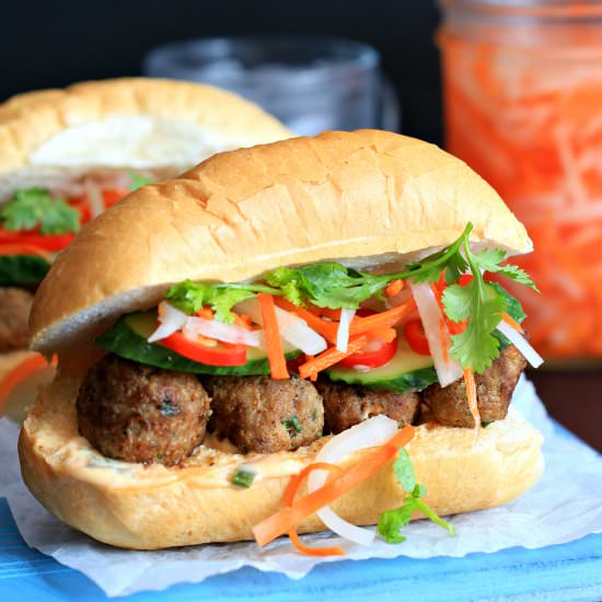 Asian-Style Meatball Banh Mi