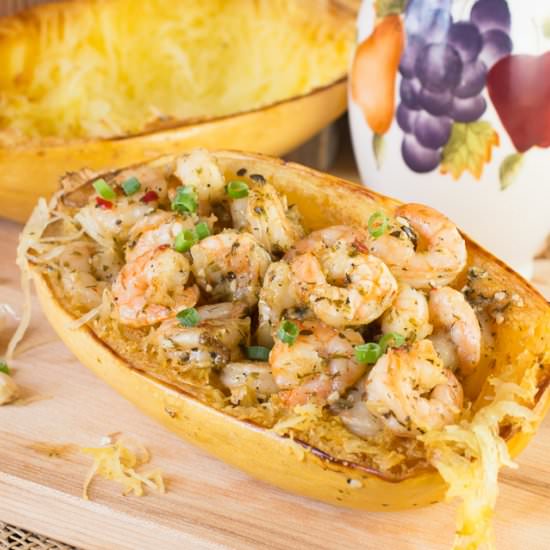 Spaghetti Squash with Shrimp