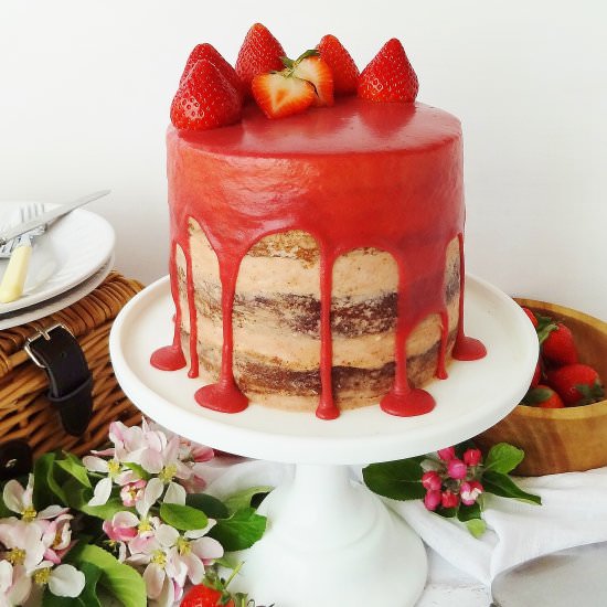 Strawberry Elderflower Cake