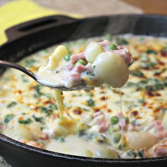 Ham and Cheese Gnocchi Skillet