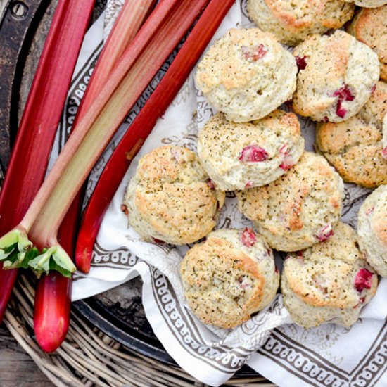 Mini Rhubarb and Jasmine Tea Scones