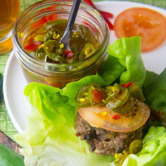 Chipotle Burger + Honeyed Jalapeños