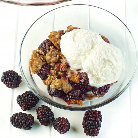 Blackberry Pecan Praline Crisp